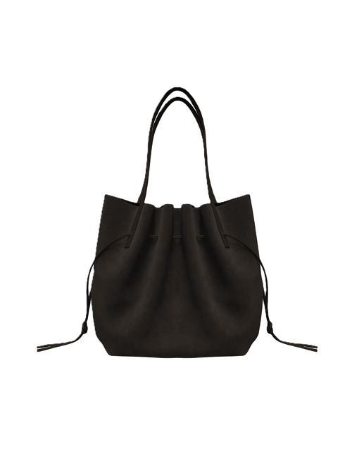 scallop-tote-suede Yuzefi | SCALLOP TOTE suedeGANACHE